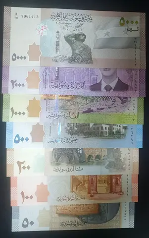 Collection of Syrian Banknotes 50 to 5000 - Mixed Denominations