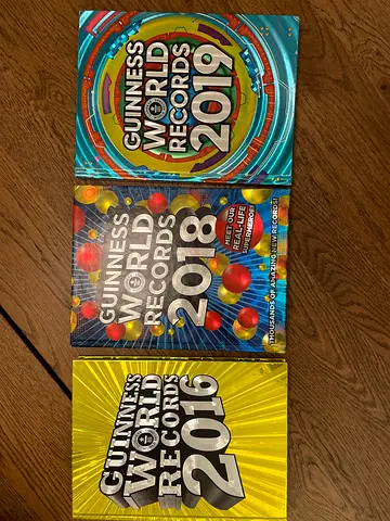 Set of 3 Guinness World Records 2016, 2018, 2019 books - used