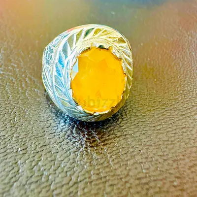 Natural Yellow Sapphire 925 Silver Ring