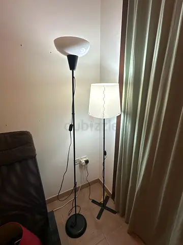 Set of 2 floor standing lamps - adjustable reading and ambient light