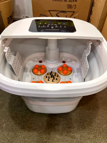Collapsible Electric Foot Spa Massager with Heat and Rollers