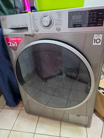 LG 2-in-1 Front Load Washer Dryer (Silver) - Good Working Condition