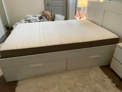 IKEA bed frame with mattress - queen size