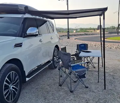 Adjustable Car Side Awning – Quick Setup, Waterproof  UV P Good Condition, Ideal for Camping