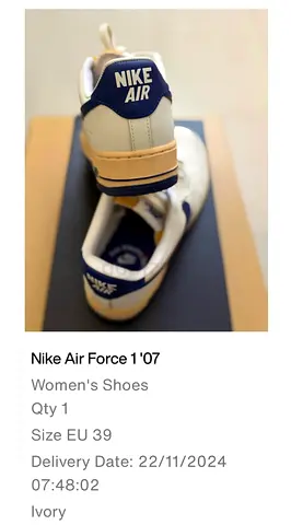 Nike Air Force 1 07 - Womens EU 39, Ivory