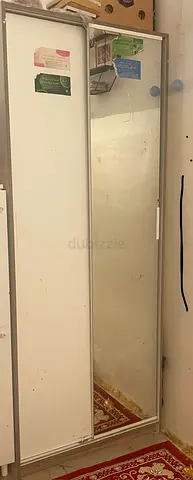 Slim White Wardrobe with Full-Length Mirror - 2 Doors