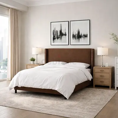 Modern King Size Bed – High Quality with Mattress