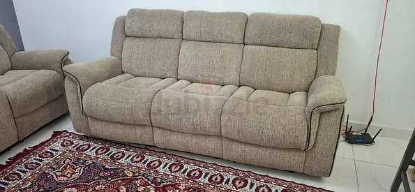 3+2+1 Beige Recliner Sofa Set – Excellent Condition | Almost New