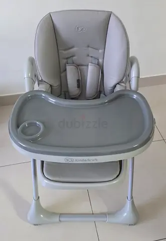 Kinderkraft adjustable high chair — clean grey, good condition