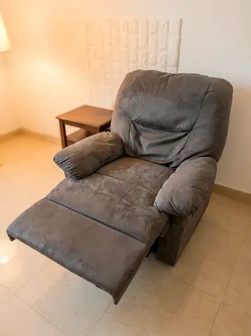 Comfortable Grey Recliner Armchair - Good Condition