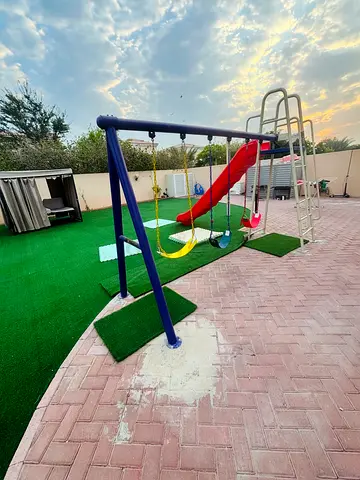 Outdoor kids swing set with slide and ladder - perfect condition