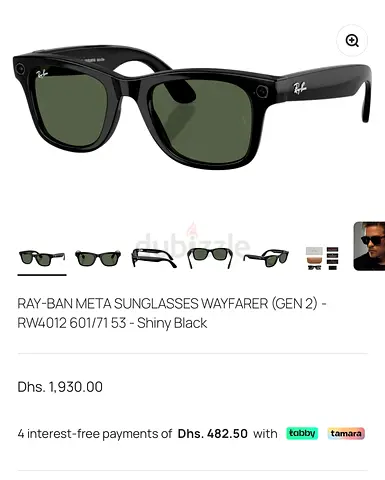 Ray-Ban Meta Wayfarer Gen 2 smart glasses -rw4012 shiny black size 50
