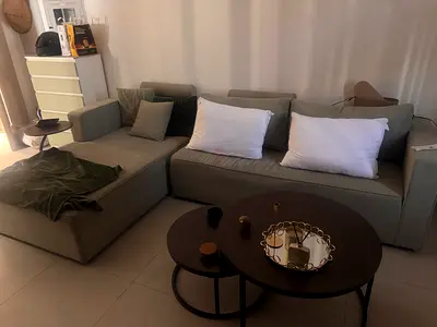 Living room, sofa L shape, 5 seats in a good condition