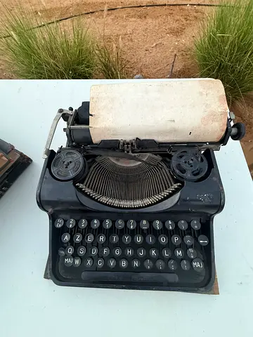 Vintage Mercedes DM5 German Typewriter Black Antique working 1920s-1930s