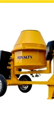 Portable Concrete Mixer - Single Drum, Towable (Yellow) 350L