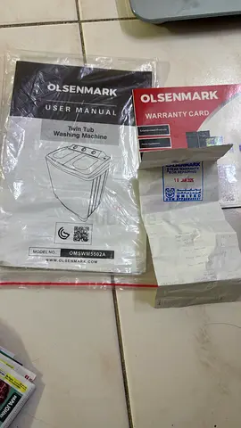 Olsenmark Twin Tub Washing Machine Manuals  Warranty Papers (Original)