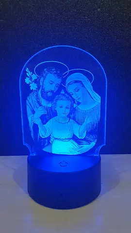 LED 3D Illusion Night Light - Family Religious Design (6 colors backlit)