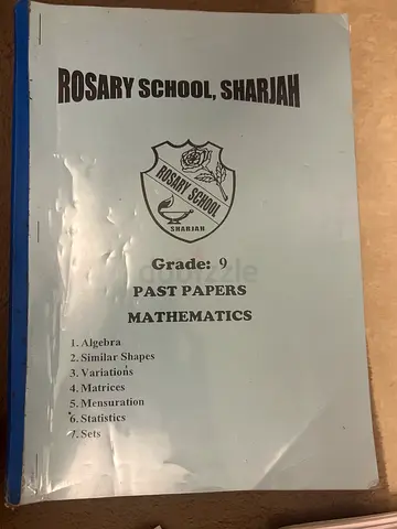Past papers Rosary School Sharjah Grade 9 Mathematics
