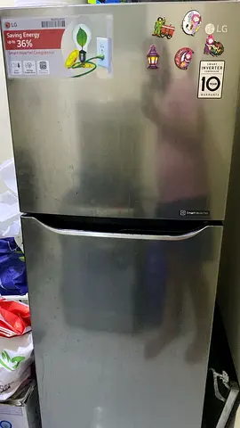 LG Stainless Steel Double Door Refrigerator - Good Working Condition