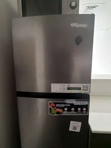Used Super General Double Door Refrigerator - Stainless Steel, Good Condition