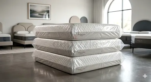 New Memory Foam Hybrid Mattresses in Plastic Packaging