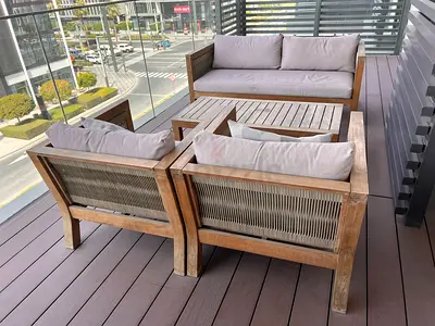 Outdoor 4 seater Sectional sofa set with coffee table