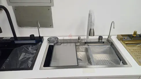 Stainless Steel Double-Bowl Kitchen Sink with Accessories (Like New)