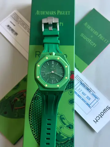 Green Audemars Piguet x Swatch Bioceramic Wristwatch (With Box  Papers) atometic