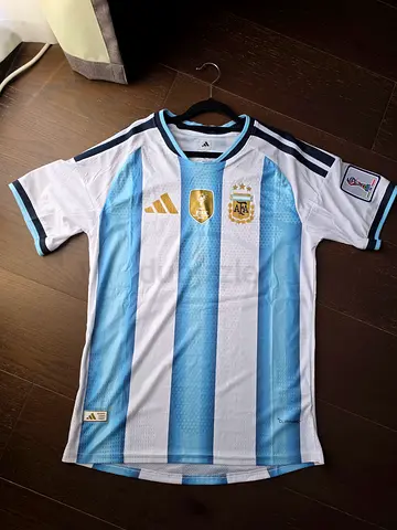 Argentina home World Cup 2026 football jersey player version with free WC BADGES
