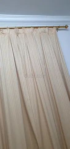 Reduced Price. Beige pleated curtains - used, good condition 200x265 cm one pc length (2 pcs)