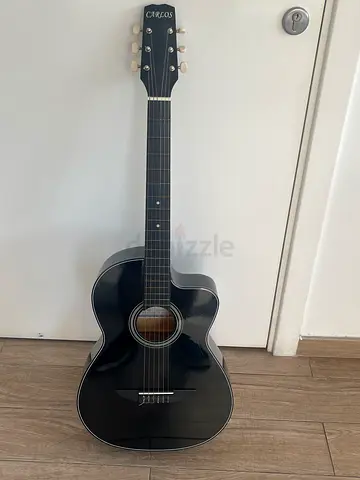Carlos C-901BK Thinline Cutaway Acoustic Guitar Starter Pack - Gloss Black (With Soft Case)