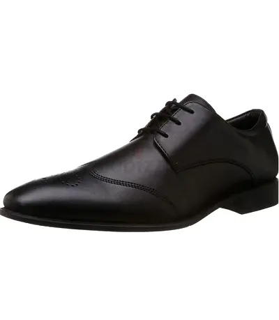 Hush Puppies Mens Fred Black Leather Formal Shoes