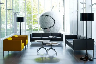 x5 set BB Italia Project Jean 3 seater sofa and x4 armchairs burgundy leather L217 D92 H86 cm