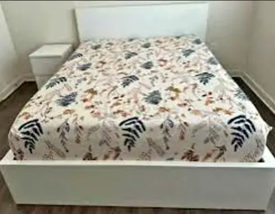 Malam queen size bed 160/200cm bed with 2 storage drawers underneath and Ikea mattress is available
