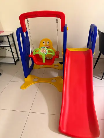 Plastic Slide with Baby Swing Combo - Good Condition