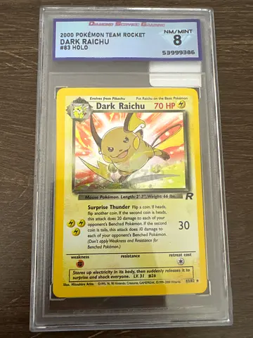 2000 Team Rocket Dark Raichu Holo Graded Card (Encapsulated)
