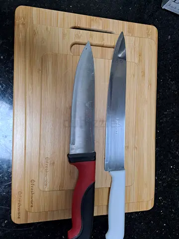 Freshware Bamboo Cutting Board Set with Knives