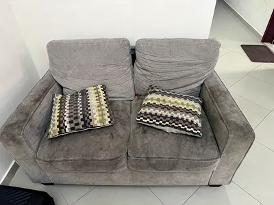 Compact 2-Seater beige Fabric Sofa - Good Condition