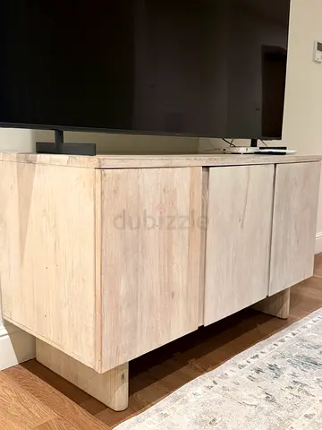 Light wood TV cabinet / console with storage from pottery barn