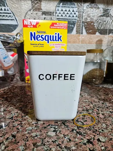 White Coffee Canister - Used, Good Condition