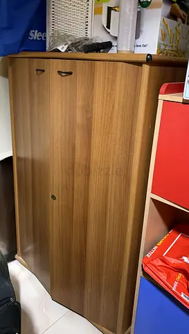 2-Door Wooden Storage Cabinet / Cupboard – Walnut Finish