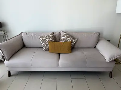 United furniture beige sofa bed