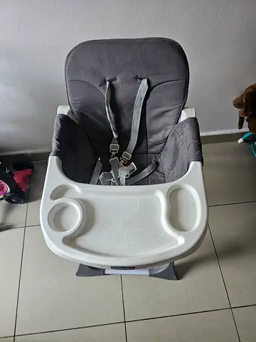 Used grey baby high chair with detachable tray - good condition