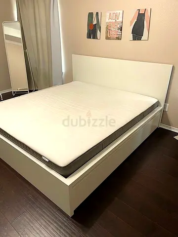 IKEA malm queen bed frame with ikea mattress - good condition