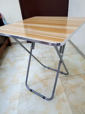 Foldable Portable Dining/Study Table with Wood-Effect Top