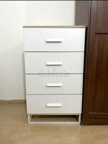 IKEA White 4-Drawer Chest with Wood Top - Compact Storage