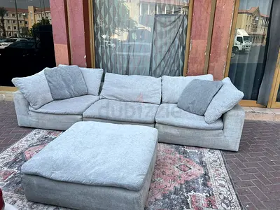 Pan Home pianca feather 🪶 filled modular sofa with footstool