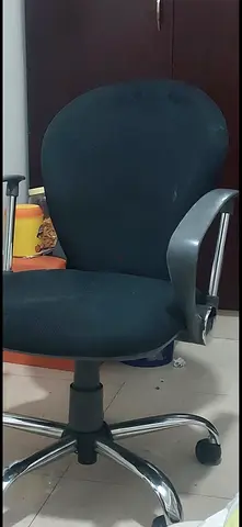 Used Black Office Swivel Chair with Armrests