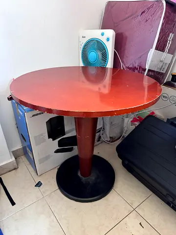 Round Wooden Bar Table with Pedestal Base - Used