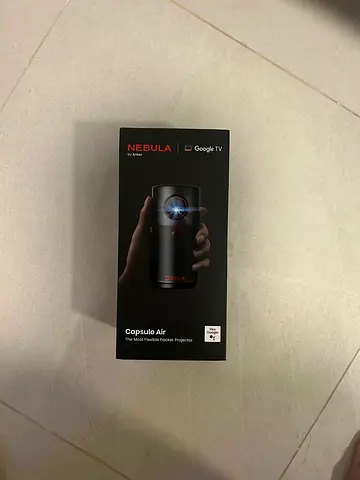 Capsule Air Google TV Projector, Officially Licensed Netflix, 720p Smart Mini Projector with Wi-Fi a